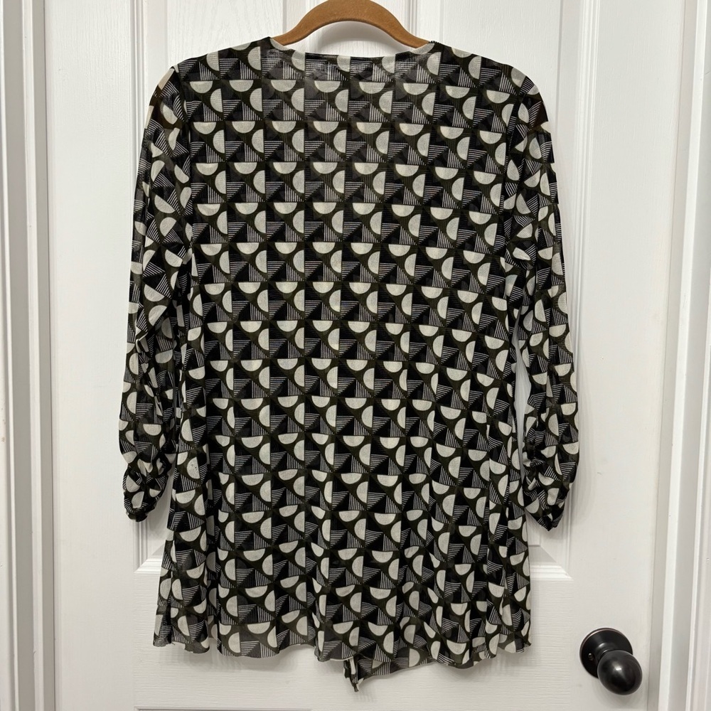 Black Geometric Asym Tunic | Alfani L - Picture 2 of 8
